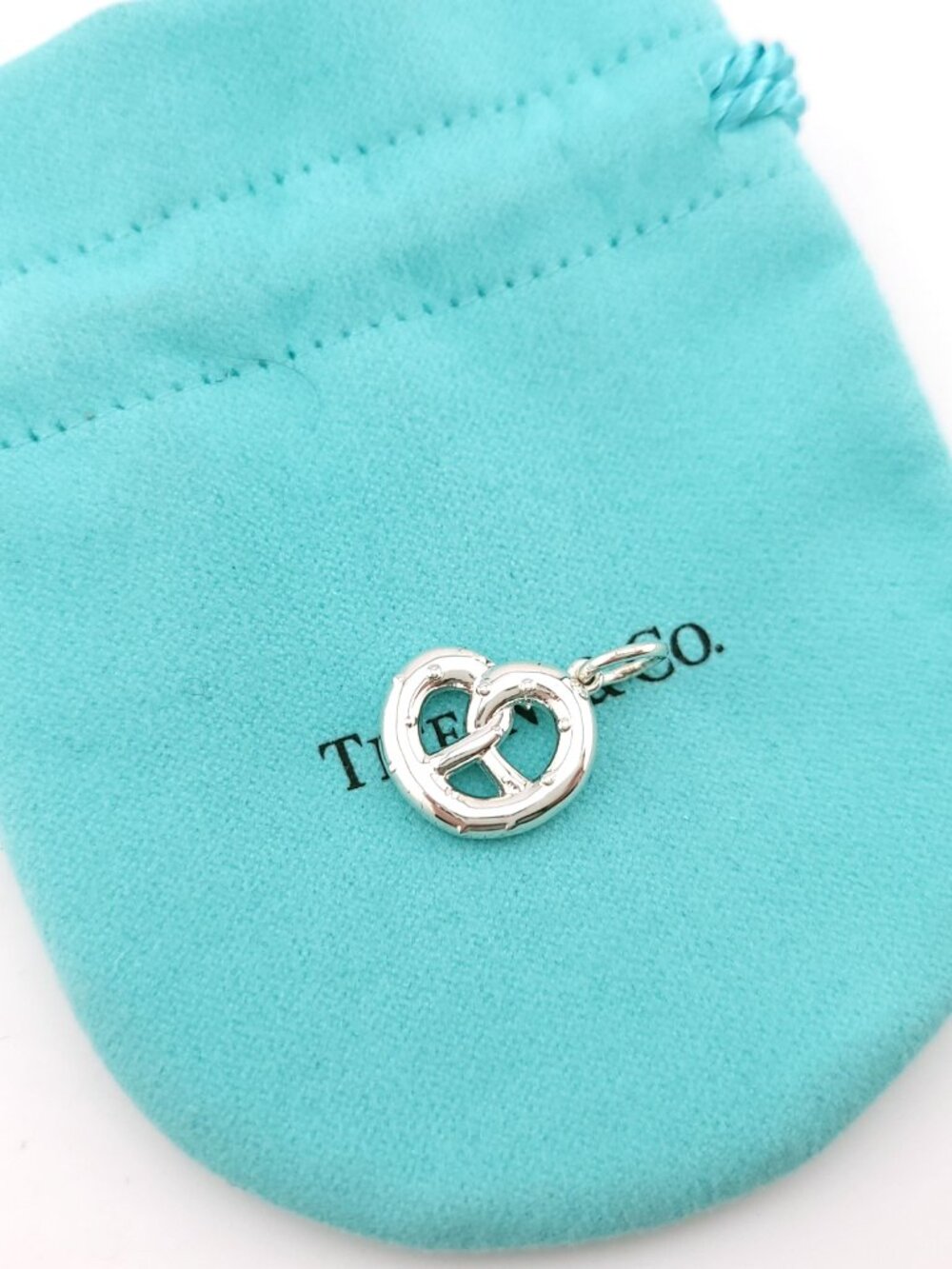 Tiffany & Co. Sterling Silver Salty Pretzel Charm Pendant Pouch